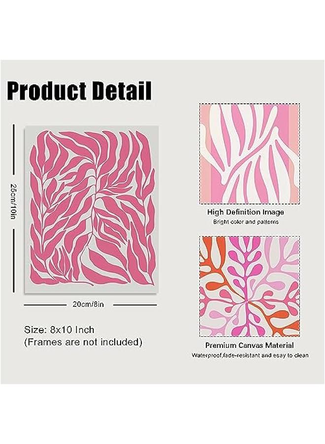 Matisse Wall Art Prints Set of 6, Abstract Matisse Wall Art Exhibition Picasso Posters, Minimalist Canvas Art Prints Beige Pink Room Decor, Hot Pink Aesthetic Room Decor for Bedroom, Living Room, - Image 5